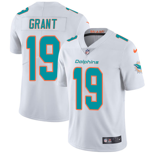 Nike Miami Dolphins 19 Jakeem Grant White Men Stitched NFL Vapor Untouchable Limited Jersey